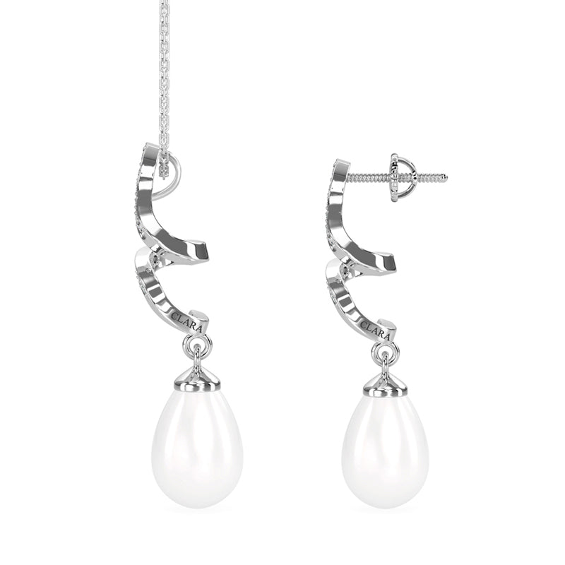 Silver Pearl Twist Jewellery Set