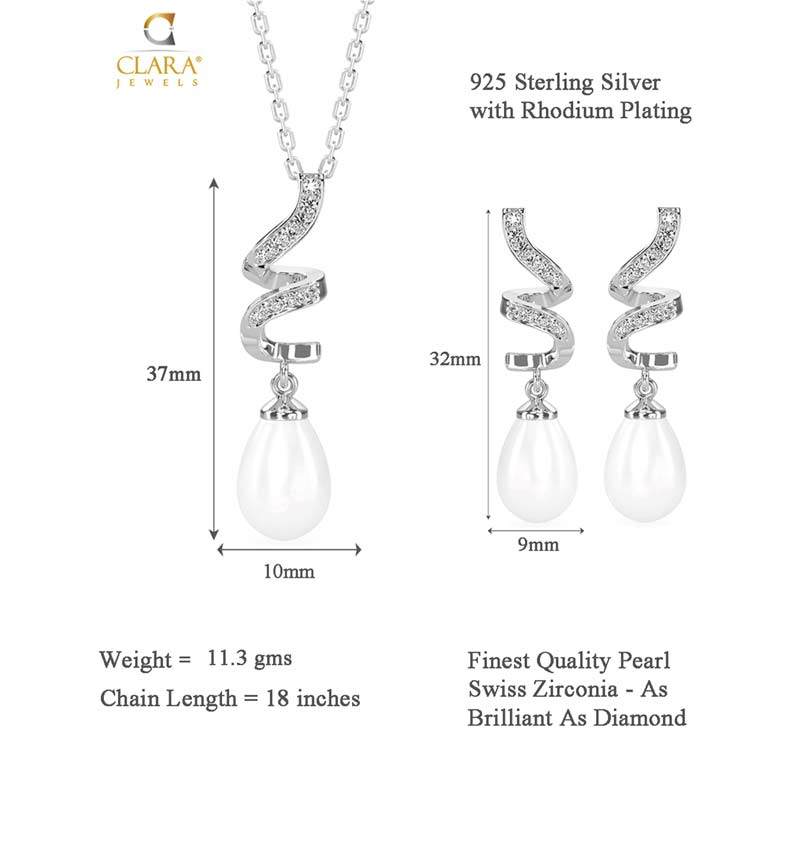 Silver Pearl Twist Jewellery Set