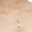 Silver Pearl Twist Pendant with Chain Necklace