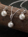 Clara 92.5 Sterling Silver Classic Pearl Pendant Earrings Set with Chain Jewellery Set Gift for Women and Girls