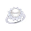 Silver Diamond Cut Zirconia Pearl Ring