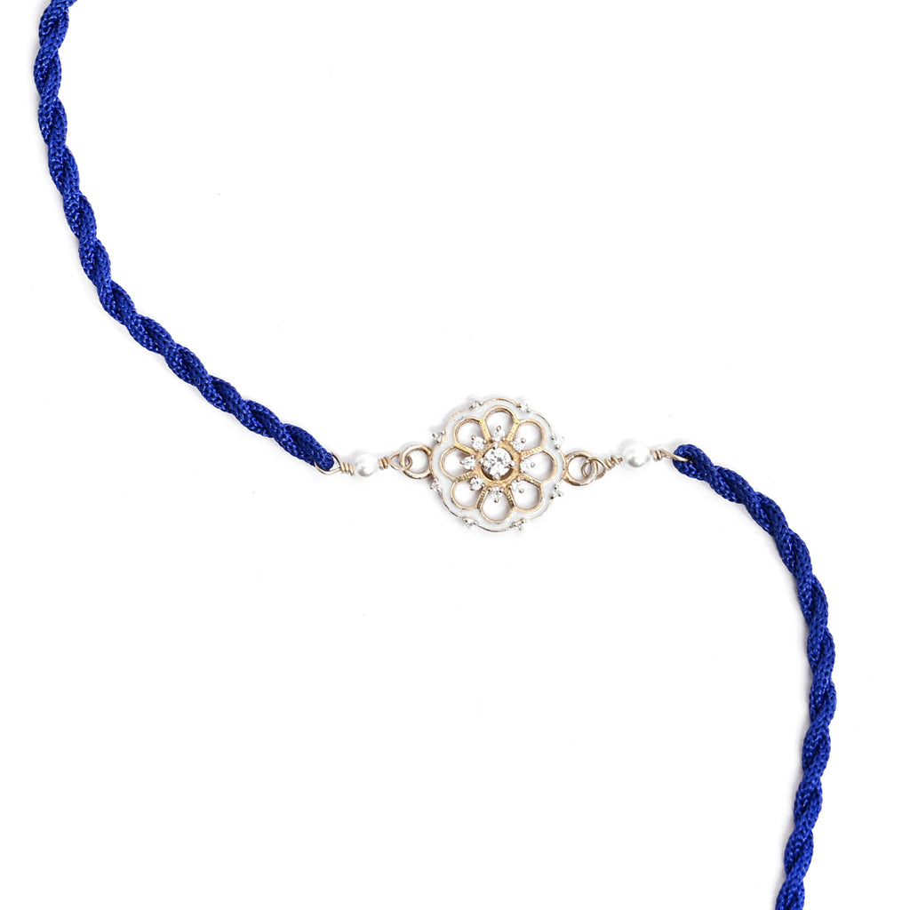 Silver Mandala Rakhi with Roli Chawal for Bhai Brothers