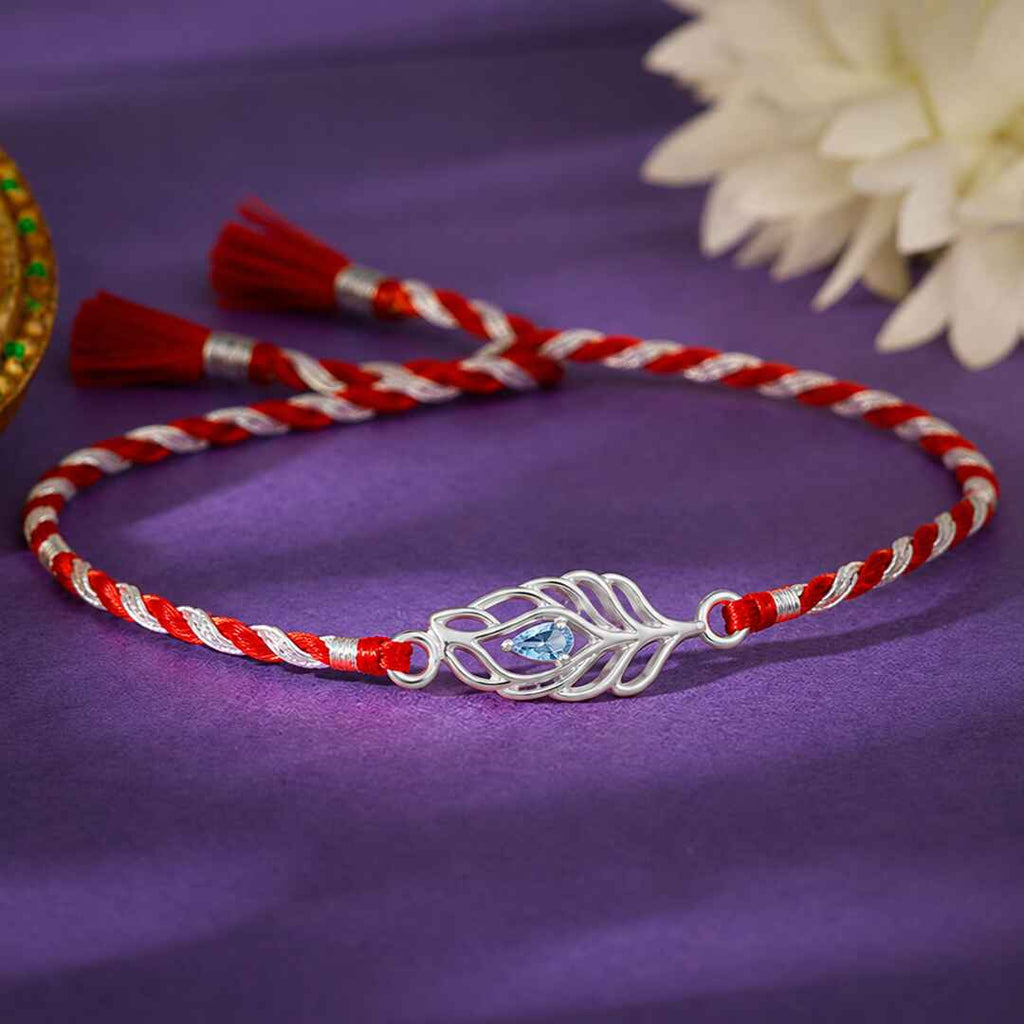 Silver Morpankh Rakhi