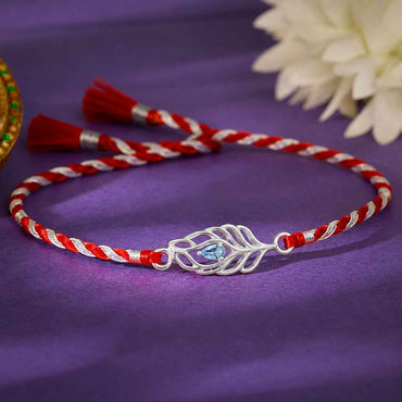 Silver Morpankh Rakhi