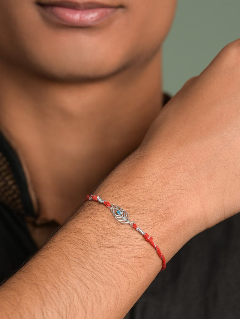 Silver Morpankh Rakhi