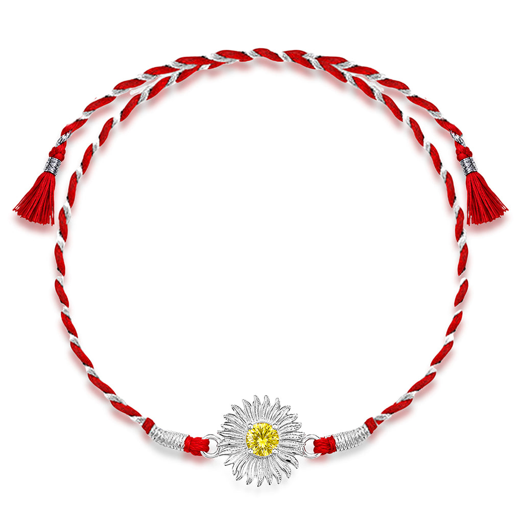 Silver Sun Flower Rakhi