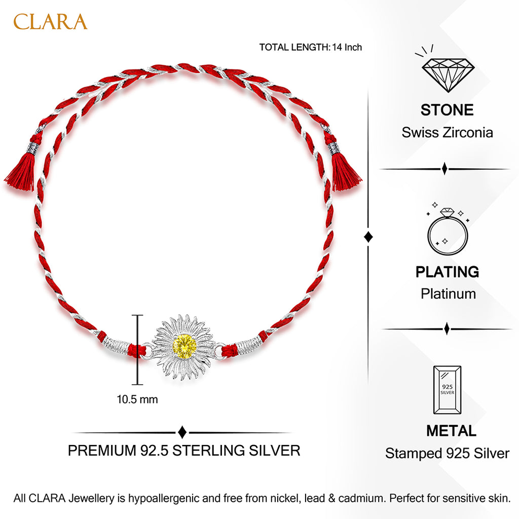 Silver Sun Flower Rakhi