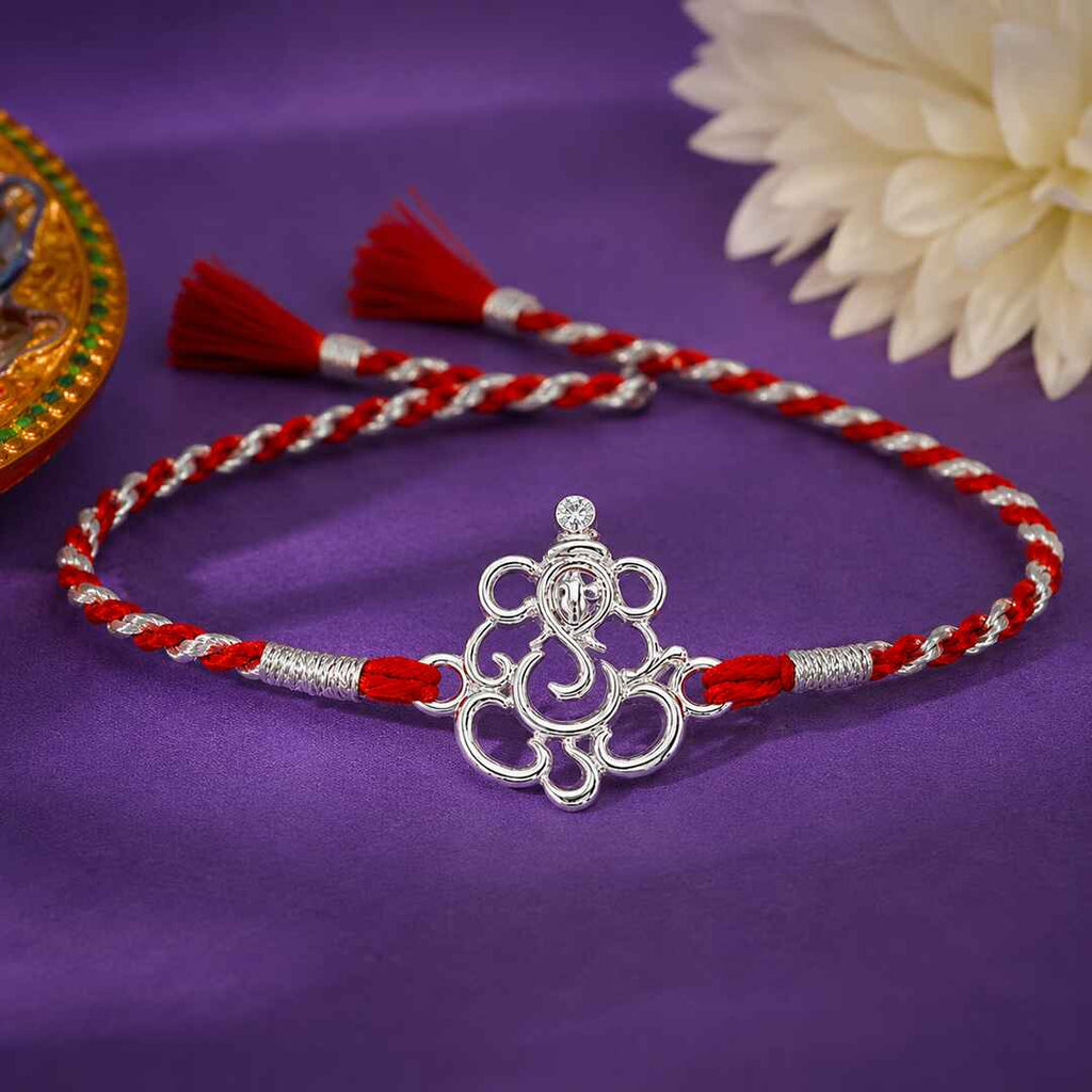 Silver Shubh Ganesha Rakhi