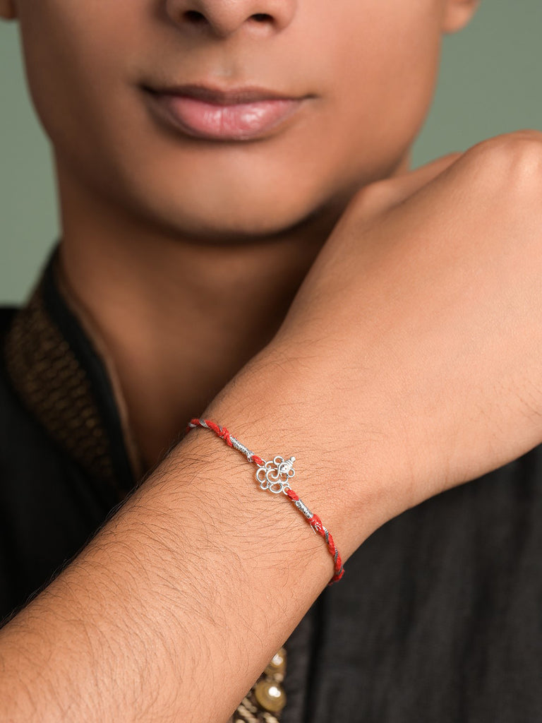 Silver Shubh Ganesha Rakhi