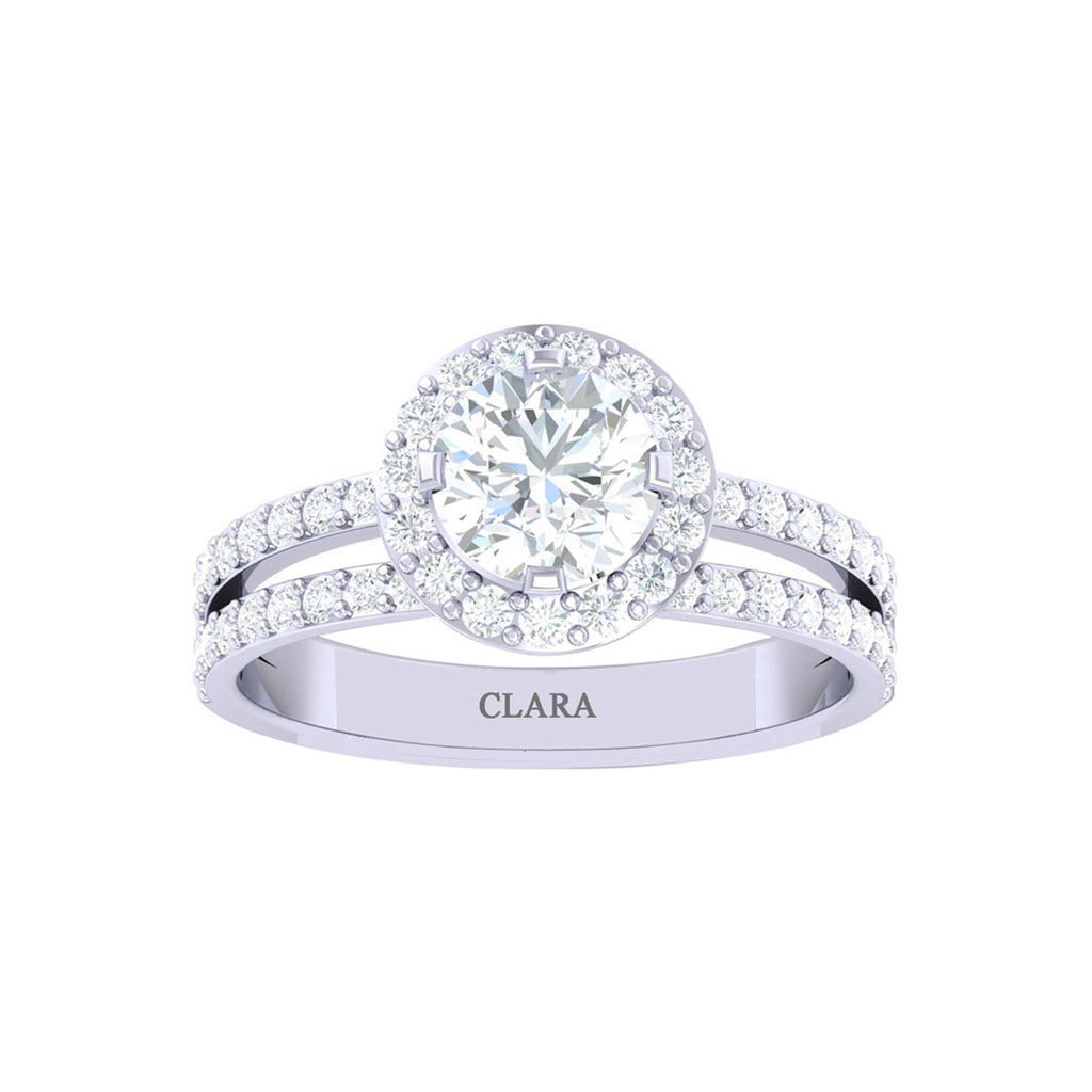 Silver Round Solitaire Ring
