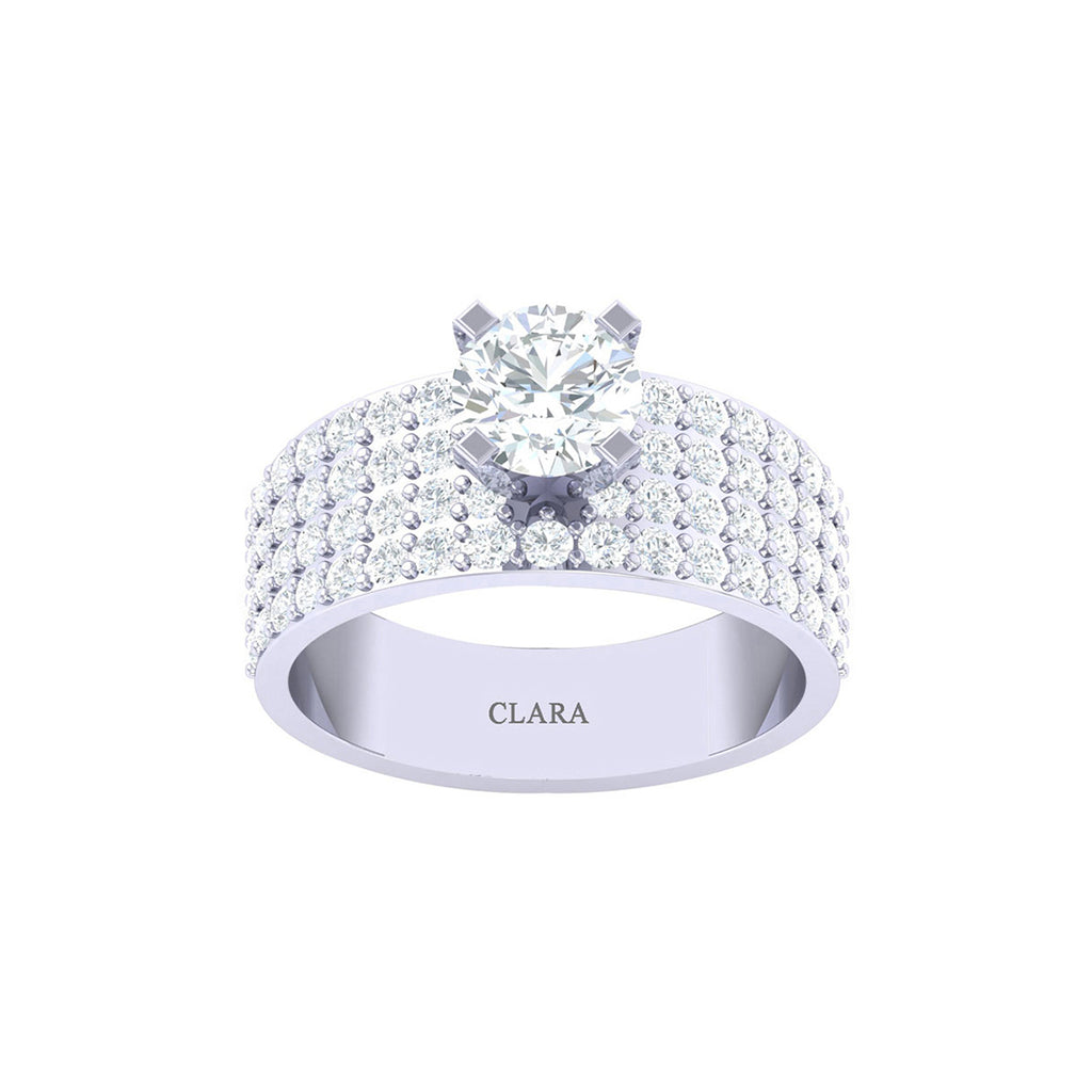 Silver Round Solitaire Ring