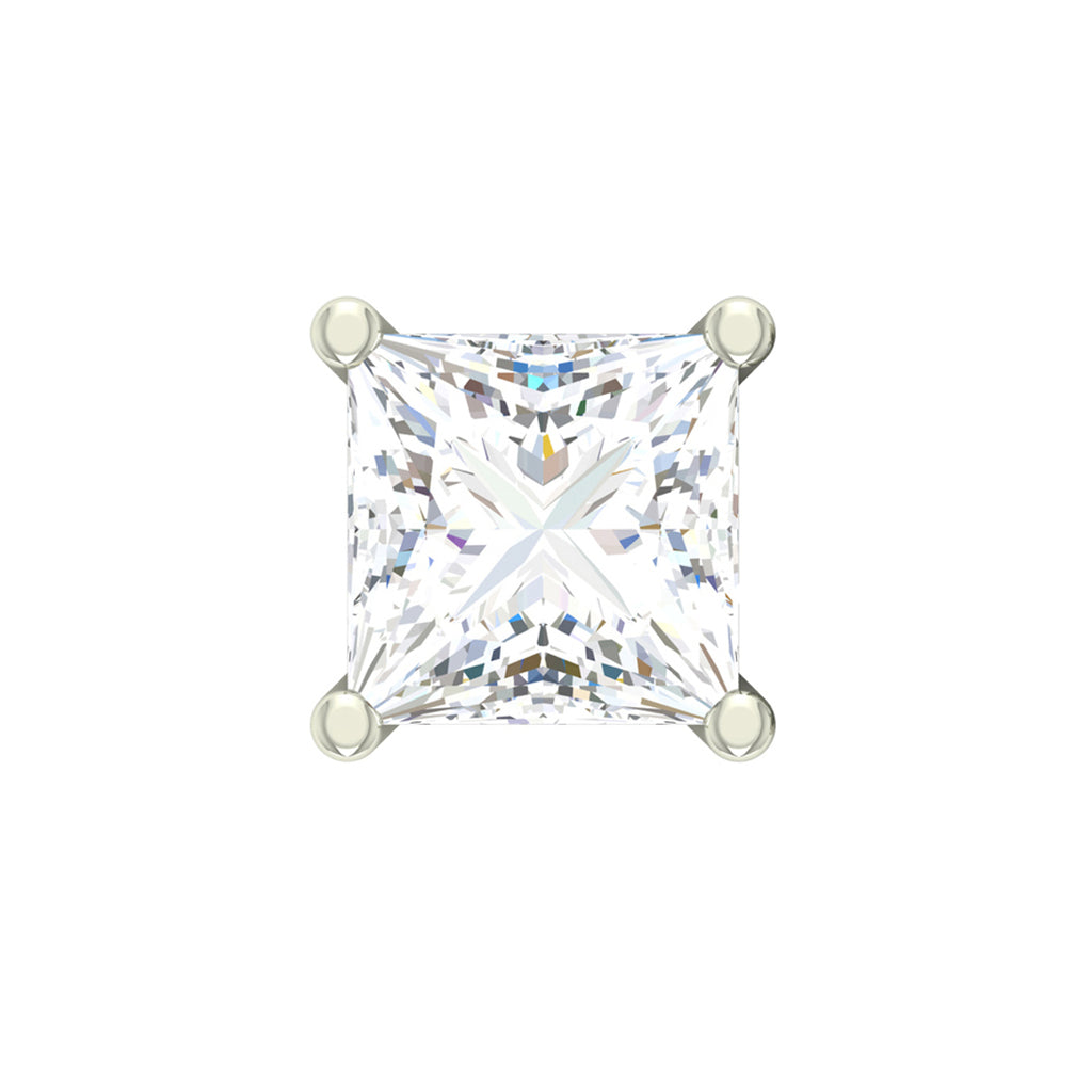 CLARA 925 Sterling Silver Square Solitaire 7 mm Stud Men Earring Gift for Men & Boys 1 Piece
