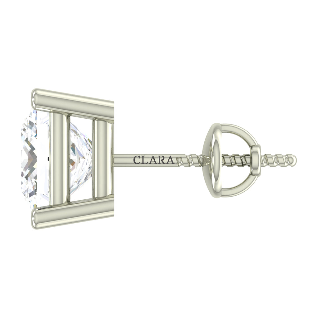 CLARA 925 Sterling Silver Square Solitaire 7 mm Stud Men Earring Gift for Men & Boys 1 Piece