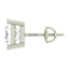 CLARA 925 Sterling Silver Square Solitaire 7 mm Stud Men Earring Gift for Men & Boys 1 Piece