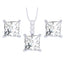 Silver Square Princess Solitaire Jewellery Set