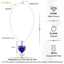 Silver Royal Blue Solitaire Heart Pendant Chain Necklace