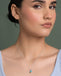 Silver Sky Blue Solitaire Heart Pendant Chain Necklace