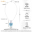 Silver Sky Blue Solitaire Heart Pendant Chain Necklace