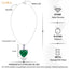 Silver Green Solitaire Heart Pendant Chain Necklace