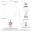 Silver Pink Solitaire Heart Pendant Chain Necklace