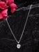 Clara 92.5 Sterling Silver White Gold Plated Heart Solitaire Pendant Chain Necklace For Women & Girls