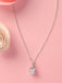 Silver Round Brilliant Solitaire Pendant Chain Necklace