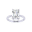 Silver Emerald Cut Diamond Cut Zirconia Solitaire Ring
