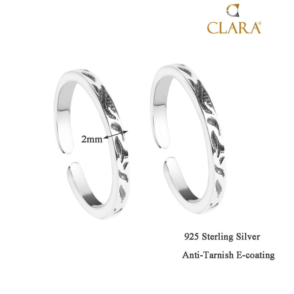 Silver Mila Toe Rings Pair
