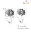 Silver Flower Toe Rings Pair, Oxidised