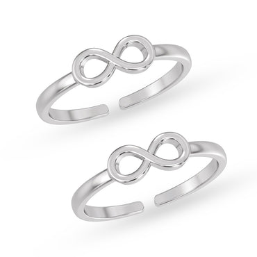 Silver Elara Infinity Toe Rings Pair