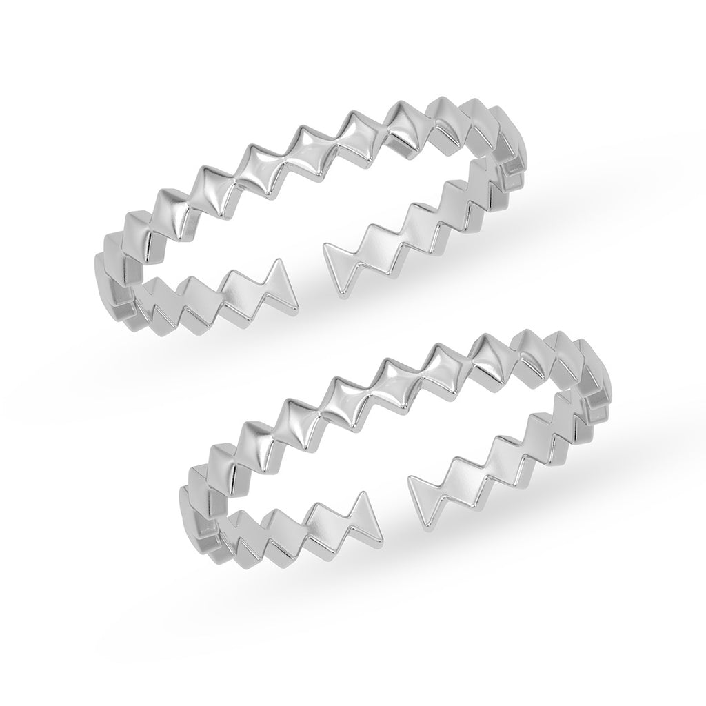 Silver Amora Toe Rings Pair