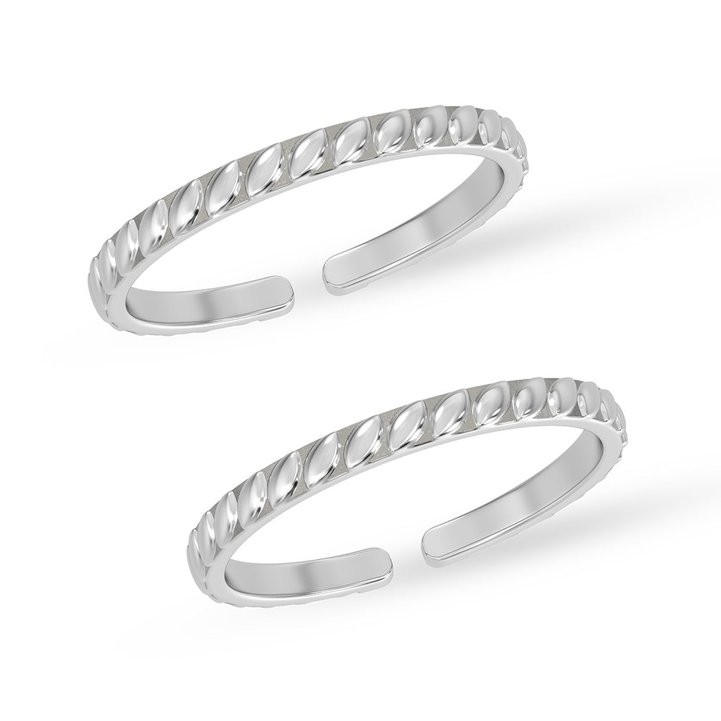 Silver Tavira Oxidised Toe Rings Pair