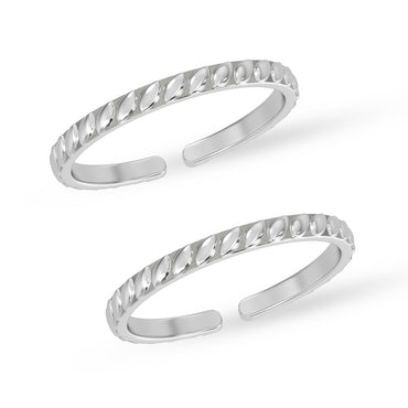Silver Tavira Oxidised Toe Rings Pair