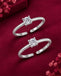 Silver Solitaire Toe Rings Pair