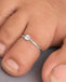 Silver Solitaire Toe Rings Pair