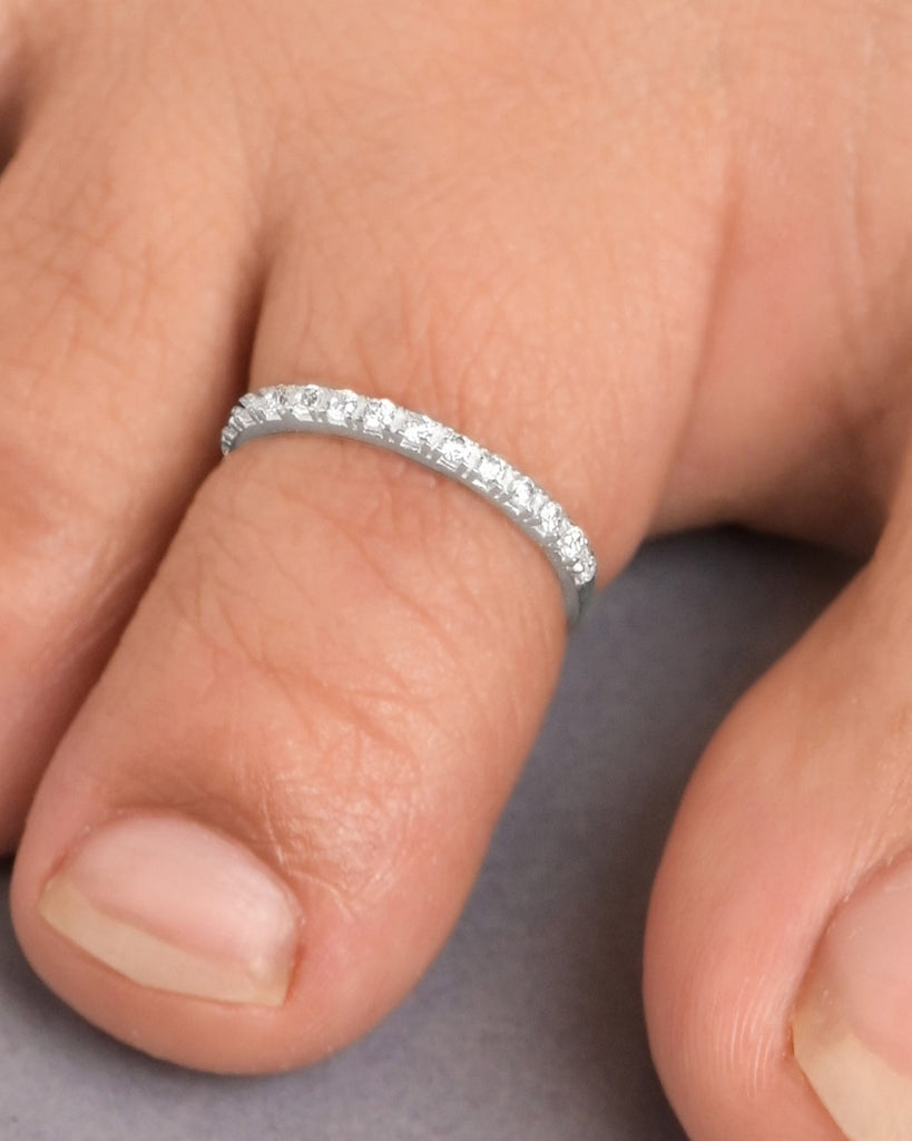 Silver Evelyn Sparkle Toe Rings Pair