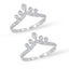 Silver Crown Toe Rings Pair