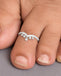 Silver Crown Toe Rings Pair