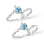 Silver Azurielle Blue Heart Toe Rings Pair