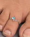 Silver Azurielle Blue Heart Toe Rings Pair