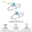 Silver Azurielle Blue Heart Toe Rings Pair