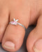 Silver Pink Butterfly Toe Rings Pair