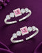Silver Rosavelle Bezel Toe Rings Pair