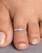Silver Rosavelle Bezel Toe Rings Pair