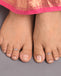 Silver Zinnara Red Floral Toe Rings Pair