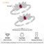 Silver Red Lotus Toe Ring Pair