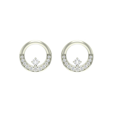 CLARA 925 Sterling Silver Swiss Zirconia Evie Earring With Screw Back Gift for Women and Girls