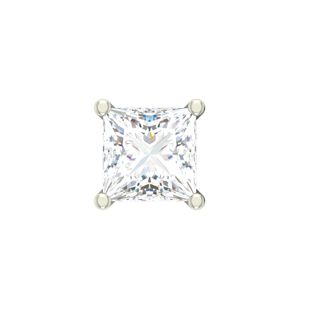 CLARA 925 Sterling Silver Square Solitaire 6 mm Stud Men Earring Gift for Men & Boys  1 Piece