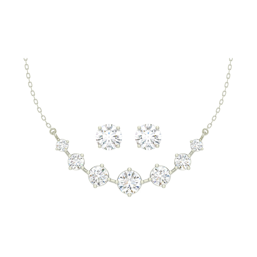 Silver 7 Stone Jewellery Set
