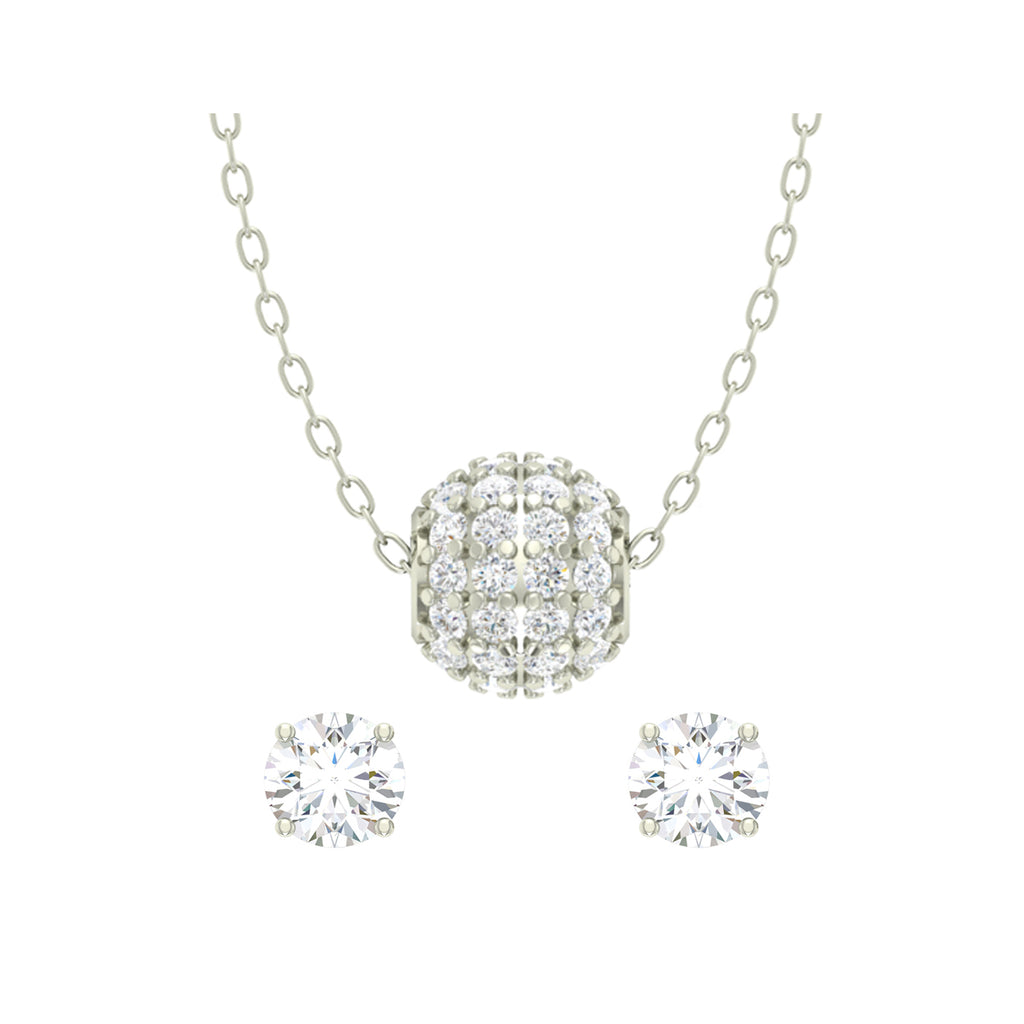Silver Ball Jewellery Set
